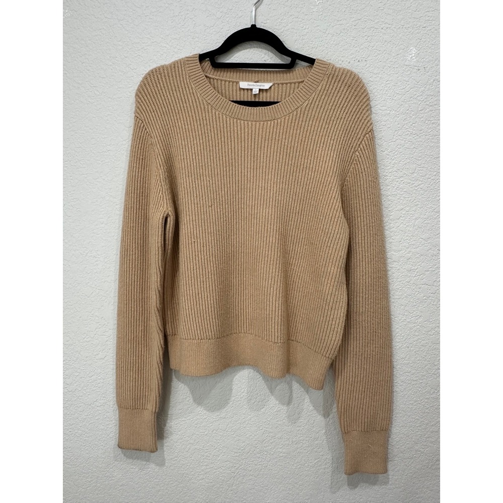 Favorite Daughter Ribbed‎ Crewneck Sweater Camel Tan Viscose Blend Medium